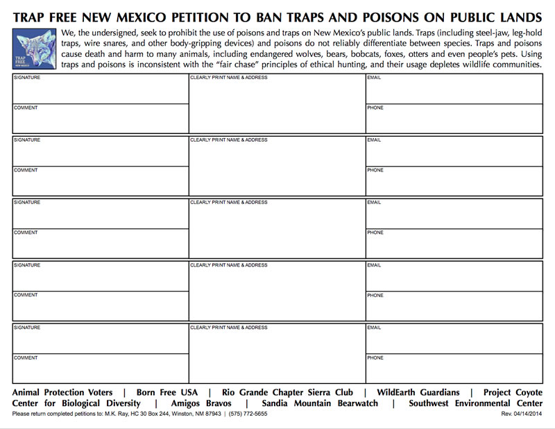 TrapFree New Mexico Petition